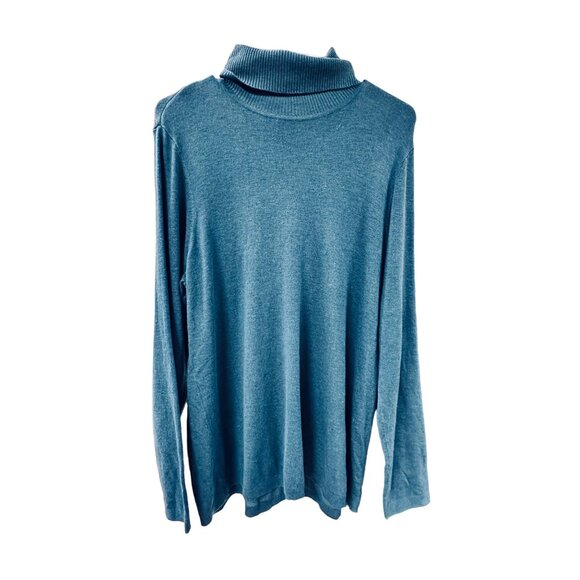🍒 2/$20 🍒 Turquoise Chico's Turtleneck Sweater L/XL - Picture 3 of 6